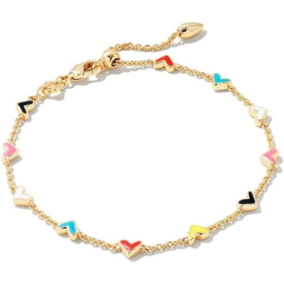 Heart Gold Chain Bracelet in Multi Mix, Fashion Jewelry For Women